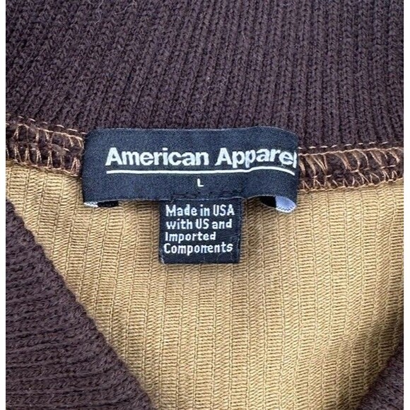 American Apparel Tan and Purple Bomber Jacket - Picture 3 of 3